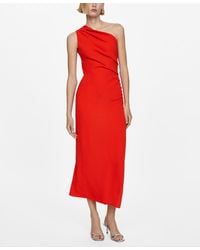 Mango - Side Slit Detail Asymmetrical Dress - Lyst