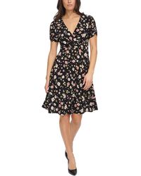 Tommy Hilfiger - Floral-print Ruched Sleeve Dress - Lyst