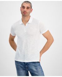 Guess - Gauze Jersey Zip-front Polo Shirt - Lyst