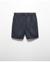 Mango - 100% Linen Bermuda Drawstring Shorts - Lyst
