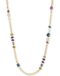 Style & Co. - Gold-tone Mixed Bead Station Strand Necklace - Lyst