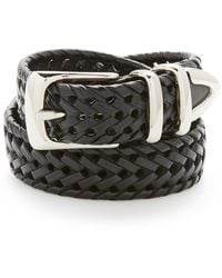 Perry Ellis - Leather Braided Belt - Lyst