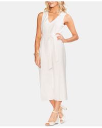 Vince Camuto Belted Cropped Jumpsuit - White