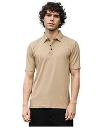 Campus Sutra - Buff Beige Solid Knit Polo T-shirt - Lyst