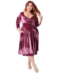 nina parker trendy plus size denim ruched tie-front dress Nina Parker Trendy Plus Size Denim Ruched Tie-Front Dress