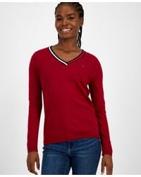 Tommy Hilfiger - Cotton V-neck Sweater - Lyst