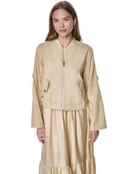 DKNY - Roll Tab Linen Bomber Jacket - Lyst