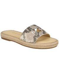 Guess - Katica Open Toe Jute Wrapped Logo Sandals - Lyst