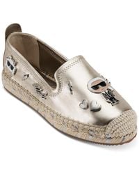 Karl Lagerfeld - Michaela Embellished Slip-on Espadrille Flats - Lyst