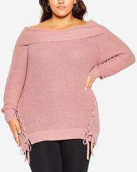 City Chic - Plus Size Intertwine Sweater - Lyst