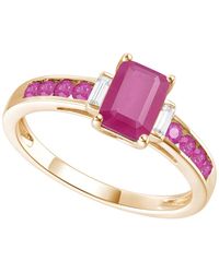 Macy's - Gemstone And Diamond Ring (1/20 Ct. T.w. - Lyst
