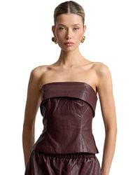 Avec Les Filles - Faux Leather Sleeveless Tube Top - Lyst