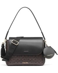 Calvin Klein - Millie Signature Flap Convertible Small Shoulder Bag - Lyst