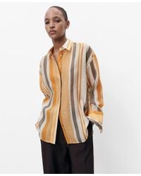 Mango - Striped Lyocell Shirt - Lyst