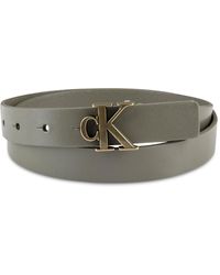 Calvin Klein - Ck Monogram Buckle Skinny Belt - Lyst