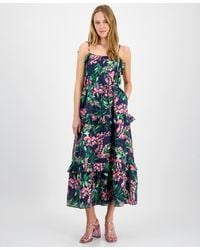 Julia Jordan - Tie-shoulder Sleeveless Ruffle-trim Maxi Dress - Lyst
