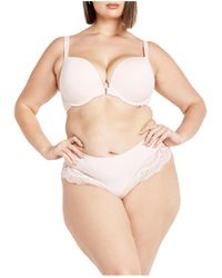 City Chic - Plus Size Smooth & Chic Front Close Cotton Push Up Bra - Lyst