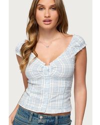 Edikted - Dolsy Plaid Button Up Top - Lyst