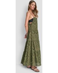 dkny tiered stretch cotton maxi dress Tiered Stretch Cotton Maxi Dress (Women)