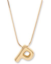 Brook and York - Gold Plated Pippa Bubble Initial Short Pendant Necklace - Lyst