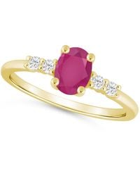 Macy's - Gemstone And Diamond Ring (1/6 Ct. T.w. - Lyst
