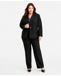 Kasper - Plus Size One Button Blazer Mid Rise Straight Leg Pants - Lyst
