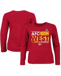 Fanatics - Kansas City Chiefs 2023 Afc West Division Champions Plus Size Conquer Long Sleeve Crew Neck T-shirt - Lyst