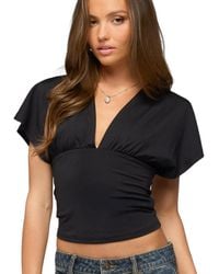 Edikted - Salie Back Cutout Flutter Top - Lyst