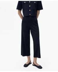 Mango - Crop Knit Pants - Lyst