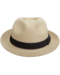 Scala - Fine Paper Braid Fedora Hat - Lyst
