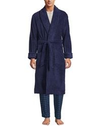 Lands' End - Big & Tall Calf Length Turkish Terry Robe - Lyst