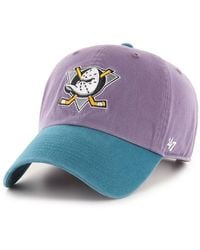 '47 - Purple/teal Anaheim Ducks Logo Vintage Clean Up Adjustable Hat - Lyst