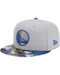 KTZ - Gray Golden State Warriors Active Color Camo Visor 59fifty Fitted Hat - Lyst