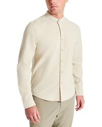 Kenneth Cole - Slim-fit Performance Stretch Textured Band-collar Button-down Shirt - Lyst