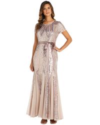 R & M Richards - Sequin Embellished Short-sleeve Gown - Lyst