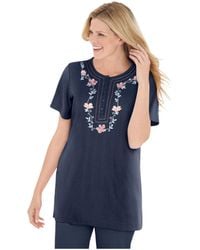 Woman Within - Plus Size 7-day Embroidered Pointelle Tunic - Lyst