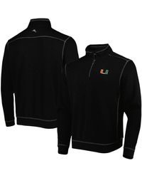 Tommy Bahama - Miami Hurricanes Sport Tobago Bay Tri-blend Mock Neck Half-zip Jacket - Lyst
