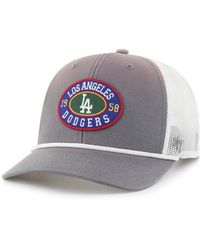 '47 - Gray/white Los Angeles Dodgers Tide Sweep Rope Trucker Adjustable Hat - Lyst