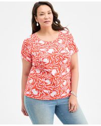 Style & Co. - Plus Size Printed Short-sleeve Top - Lyst