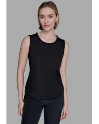 Karl Lagerfeld - Braided-trim Sleeveless Top - Lyst