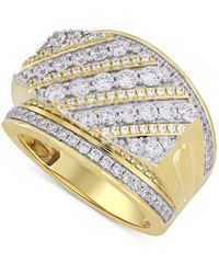 Macy's - Diamond Diagonal Cluster Two-level Statement Ring (2 Ct. T.w. - Lyst