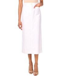 Vince Camuto - Linen-blend Patch-pocket Midi Skirt - Lyst
