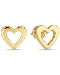 DEVATA - Open Heart Stud Earrings - Lyst