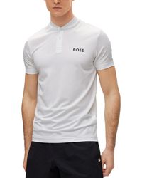 BOSS - X Matteo Berrettini Slim-fit Polo Shirt With Bomber-style Collar - Lyst