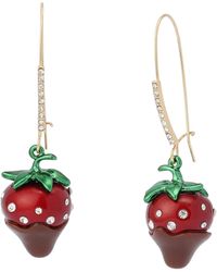 Betsey Johnson - Faux Stone Love Spell Chocolate Strawberry Dangle Earrings - Lyst