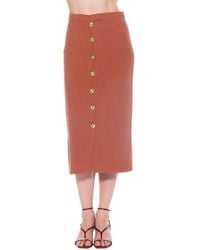 Alexia Admor - Carla Front Button Down Midi Skirt - Lyst
