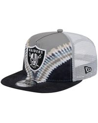 KTZ - Gray/black Las Vegas Raiders Throwback Dye Golfer Snapback Hat - Lyst