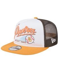 KTZ - White/gold San Diego Padres Retro Script Trucker 9fifty Snapback Hat - Lyst