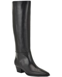 Calvin Klein - Varcey Tall Leather Block Heel Boots - Lyst