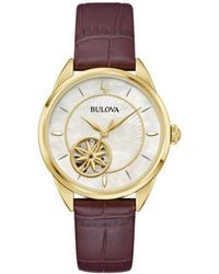 Bulova - Sutton Automatic Leather Strap Watch 34.5mm - Lyst
